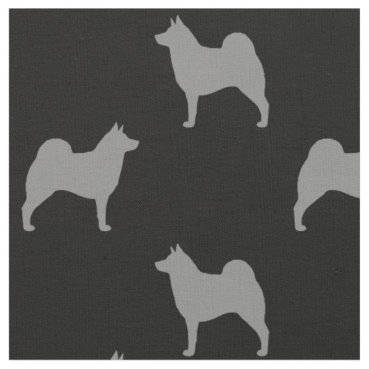 Norweger Elkhound Silhouette-Muster Stoff (Nahaufnahme)