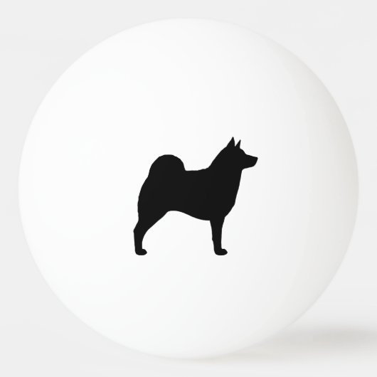 Norweger Elkhound Silhouette Tischtennisball (Vorderseite)