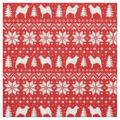 Norweger Elkhound Silhouette-Weihnachtsmuster Stoff (Muster)