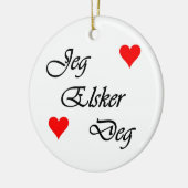 Norweger "ich Liebe Sie" Norsk "Jeg Elsker Grad " Keramik Ornament (Links)