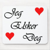 Norweger "ich Liebe Sie" Norsk Jeg Elsker Mousepad (Vorne)