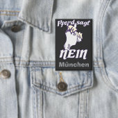 Norweger sagt Nein Lustiges freches Pferde Button (Insitu)