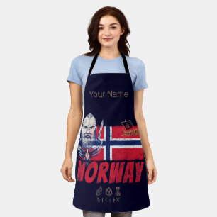 Norweger Wikinger Vintage Flagge und Schiff Souven Schürze