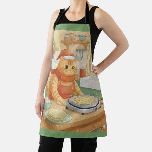 Norwegian Cat Making Christmas Lefse, Apron Schürze (InSitu)