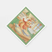 Norwegian Cat Making Christmas Lefse, Napkins Serviette (Ecke)