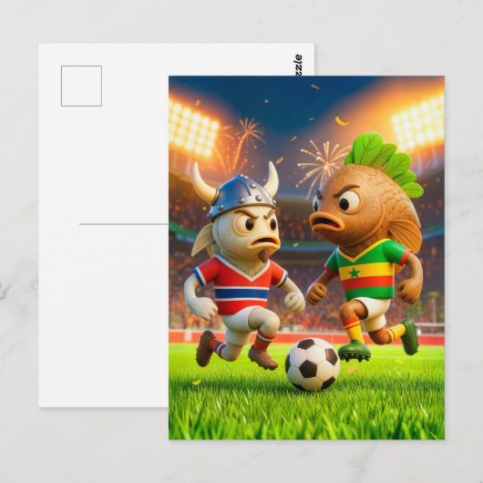 Norwegian cod versus Senegal thieboudienne fish so Postkarte (Vorne/Hinten)