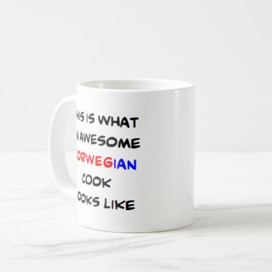 norwegian cook, awesome kaffeetasse (Vorderseite Links)