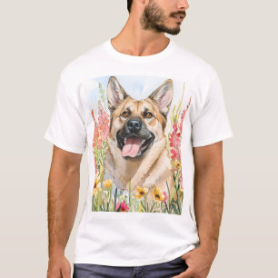 Norwegian Elkhound Wasserfarbe Herren T-Shirt