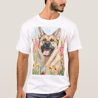 Norwegian Elkhound Wasserfarbe Herren T-Shirt