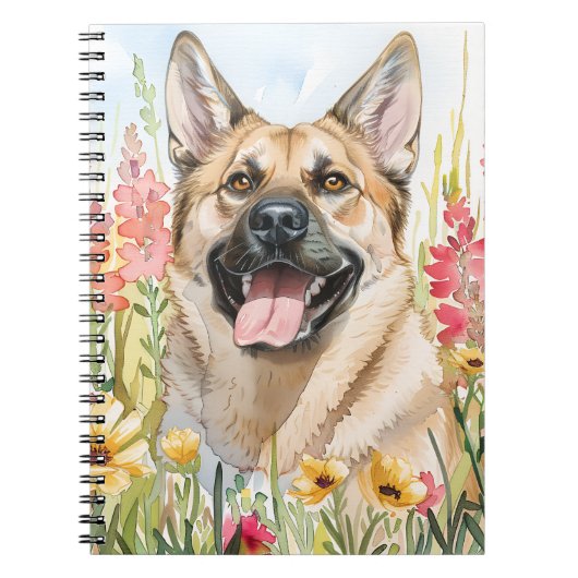 Norwegian Elkhound Watercolor Journal Notizblock (Vorderseite)