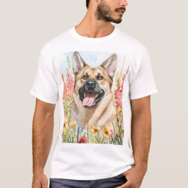 Norwegian Elkhound Watercolor Men's T-Shirt