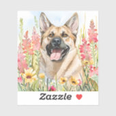 Norwegian Elkhound Watercolor Sticker (Blatt)