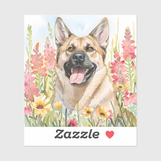 Norwegian Elkhound Watercolor Sticker (Blatt)
