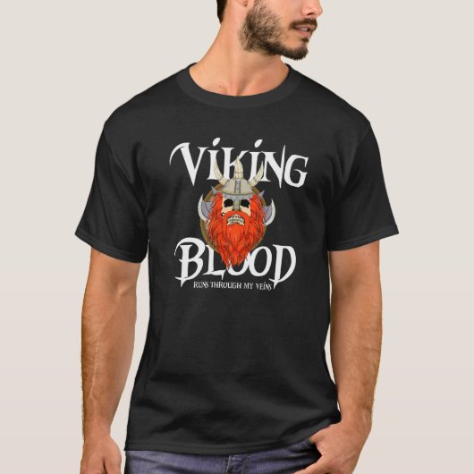 Norwegian Flag Proud Scandinavia Viking Skull Norw T-Shirt (Vorderseite)