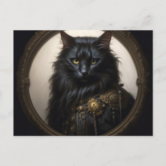 Norwegian Forest Black Cat Postkarte (Vorderseite)