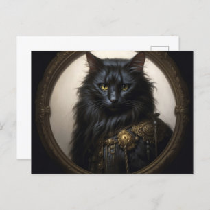 Norwegian Forest Black Cat Postkarte