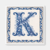 Norwegian Heritage K Monogramm - Blau Magnet (Vorne)