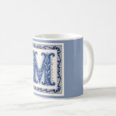 Norwegian Heritage M Monogramm - Blau Kaffeetasse (VorderseiteRechts)