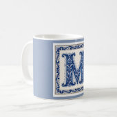Norwegian Heritage M Monogramm - Blau Kaffeetasse (Vorderseite Links)