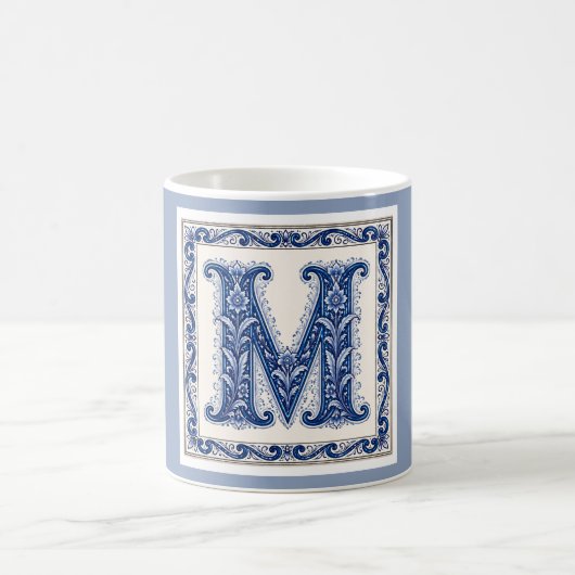 Norwegian Heritage M Monogramm - Blau Kaffeetasse (Mittel)