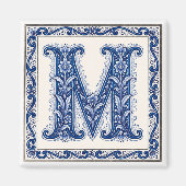 Norwegian Heritage M Monogramm - Blau Magnet (Vorne)