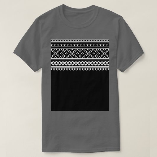 norwegian knitting pattern from setesdal in black  T-Shirt (Design vorne)