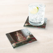 Norwegian Kransekake, Glass Coaster Glasuntersetzer (Schrägansicht)