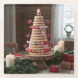 Norwegian Kransekake, Glass Coaster Glasuntersetzer