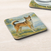 Norwegian Lundehund Getränkeuntersetzer (Linke Seite)