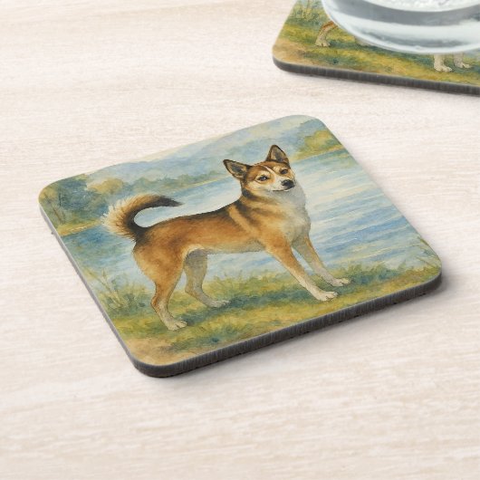 Norwegian Lundehund Getränkeuntersetzer (Linke Seite)