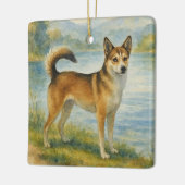Norwegian Lundehund Keramikornament (Links)