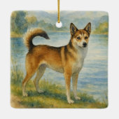 Norwegian Lundehund Keramikornament (Rückseite)