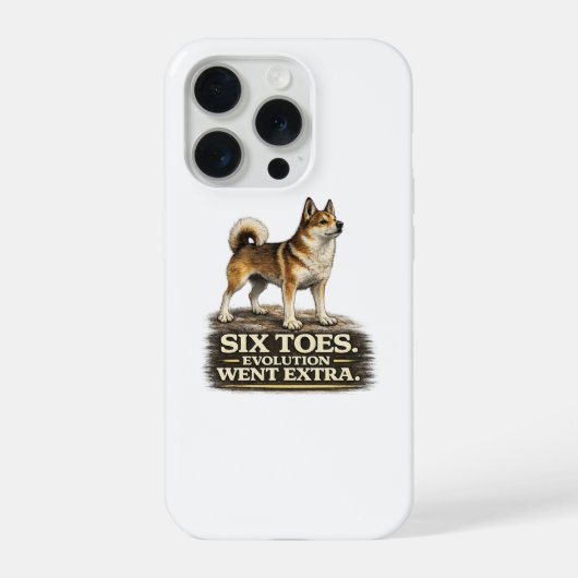 Norwegian Lundehund-Shirt – Sechszehen-Evolution W iPhone Hülle (Rückseite)