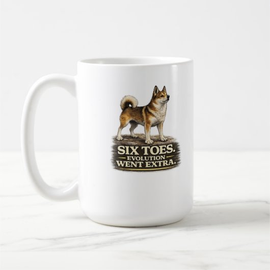 Norwegian Lundehund Shirt – Six Toes Evolution Wen Kaffeetasse (Links)