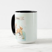 Norwegian Lundehund Watercolor Personalized Dog Tasse (Vorderseite Links)