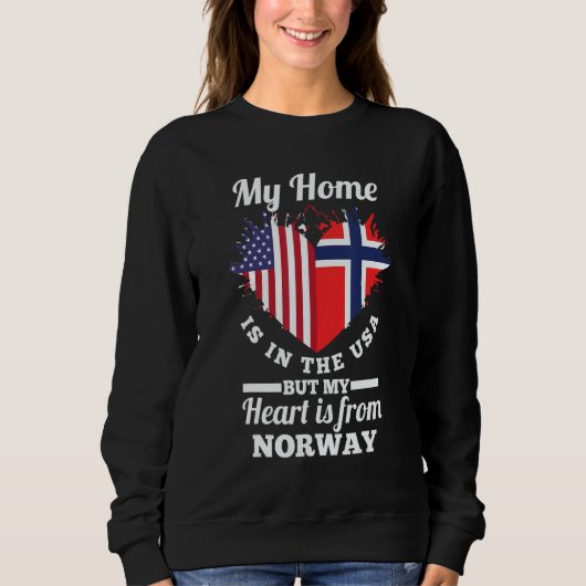 Norwegian My Home Is In The Usa But My Heart Is Fr Sweatshirt (Vorderseite)