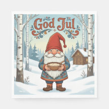 Norwegian Nisse God Jul Christmas Napkins