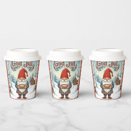 Norwegian Nisse God Jul Christmas Paper Cups Pappbecher
