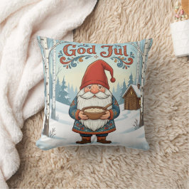Norwegian Nisse God Jul Christmas Throw Pillow Kissen