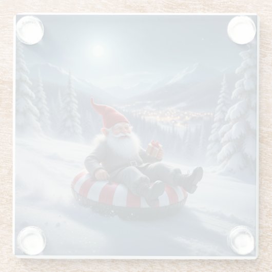 Norwegian Nisse Sledding, Coaster Glasuntersetzer (Rückseite)