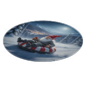 Norwegian Nisse Sledding, Cutting Board Schneidebrett (Ecke)