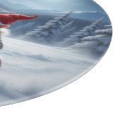 Norwegian Nisse Sledding, Cutting Board Schneidebrett (Ecke)