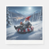 Norwegian Nisse Sledding, Napkins Serviette (Vorderseite)
