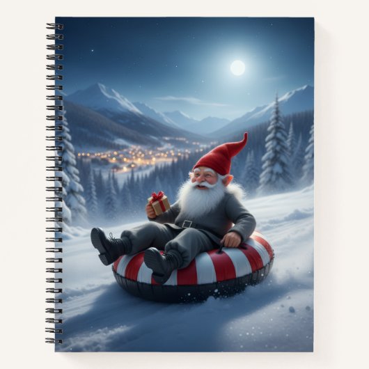 Norwegian Nisse Sledding, Notebook Notizblock (Vorderseite)