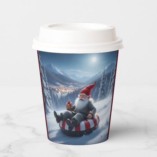 Norwegian Nisse Sledding, Paper Cups Pappbecher (Vorderseite)