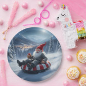 Norwegian Nisse Sledding, Paper Plates Pappteller (Party)