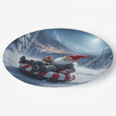 Norwegian Nisse Sledding, Paper Plates Pappteller (Schrägansicht)