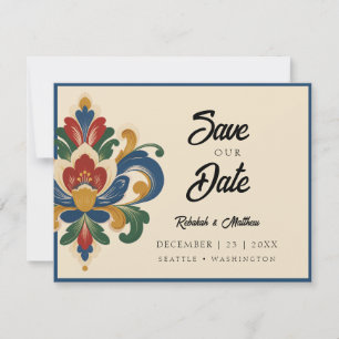 Norwegian Rosemaling Hochzeit Save The Date