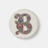 Norwegian Rosemaling Initial B, Coaster Magnet (Vorne)