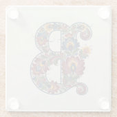 Norwegian Rosemaling Initial B, Glass Coaster Glasuntersetzer (Rückseite)